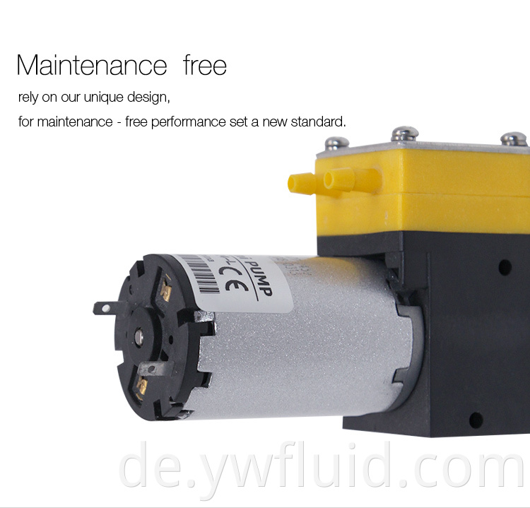 YWFLUID 12 V 24 V Resistenz Chemische Tintenpumpe mit DC -Motor zum Tintenstrahldruck verwendet